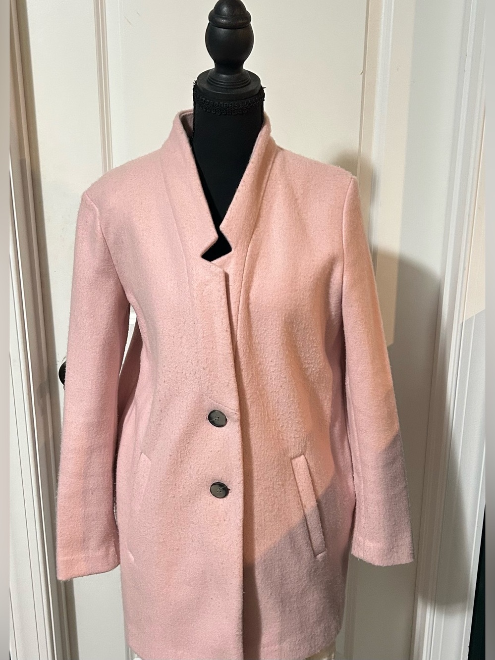 CLOSET CLOSING - Last Call! Old Navy Women’s Pink Wool-Blend Stand Collar Coat